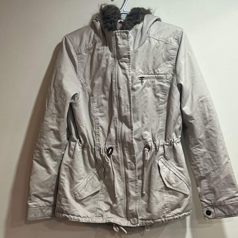 H&M Parka coat jacket with faux fur Large